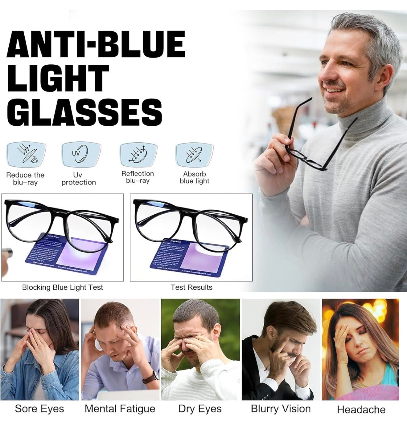 Black Blue Light Glasses